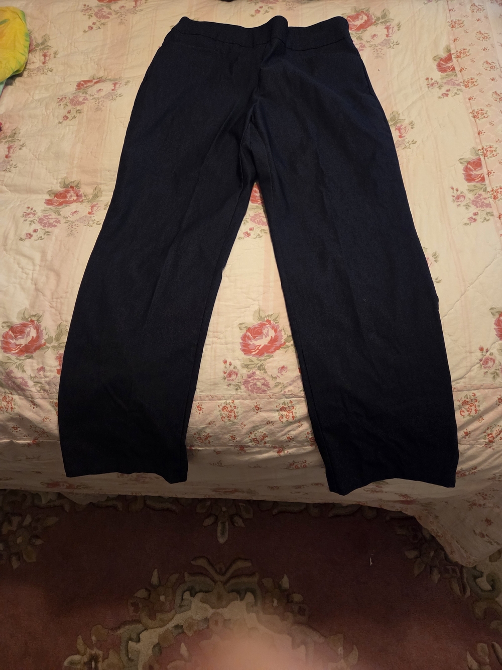 Time and Tru  Womens Dark Navy Straight-Leg Trousers